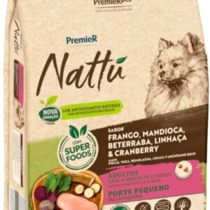 PremieR Pet Nattú Ração Seca para Cães Adultos Porte Pequeno Sabor Mandioca 10,1kg